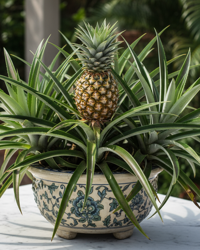 ‘Juicy’ Pineapple Plant in container