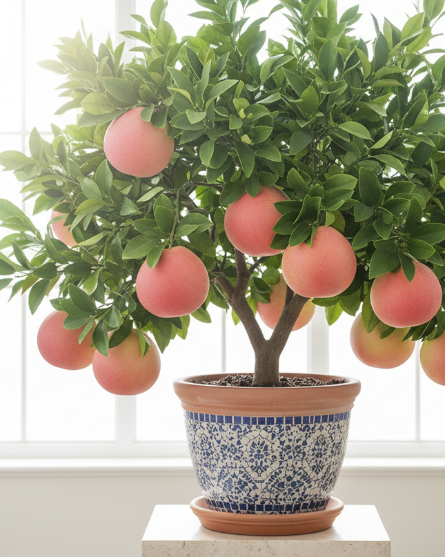 Valentine Hybrid Pomelo Tree In container 